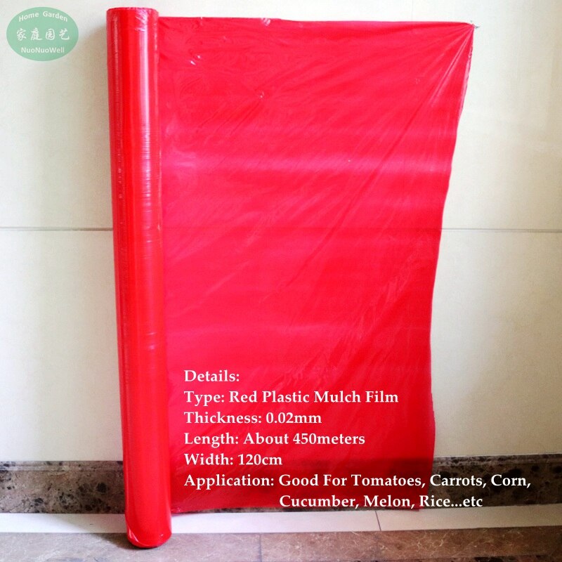 450m/Roll Red Plastic Mulch Film Agricultural Plants Vegetable Planting Grow Film Farm Crops Yield Increasing Film: Default Title