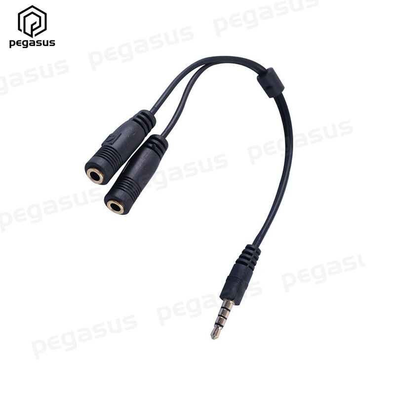 Câble Audio stéréo TRRS DC 3.5mm, 2 pôles mâle vers 2x3.5mm, pour Microphone d'ordinateur, 20CM