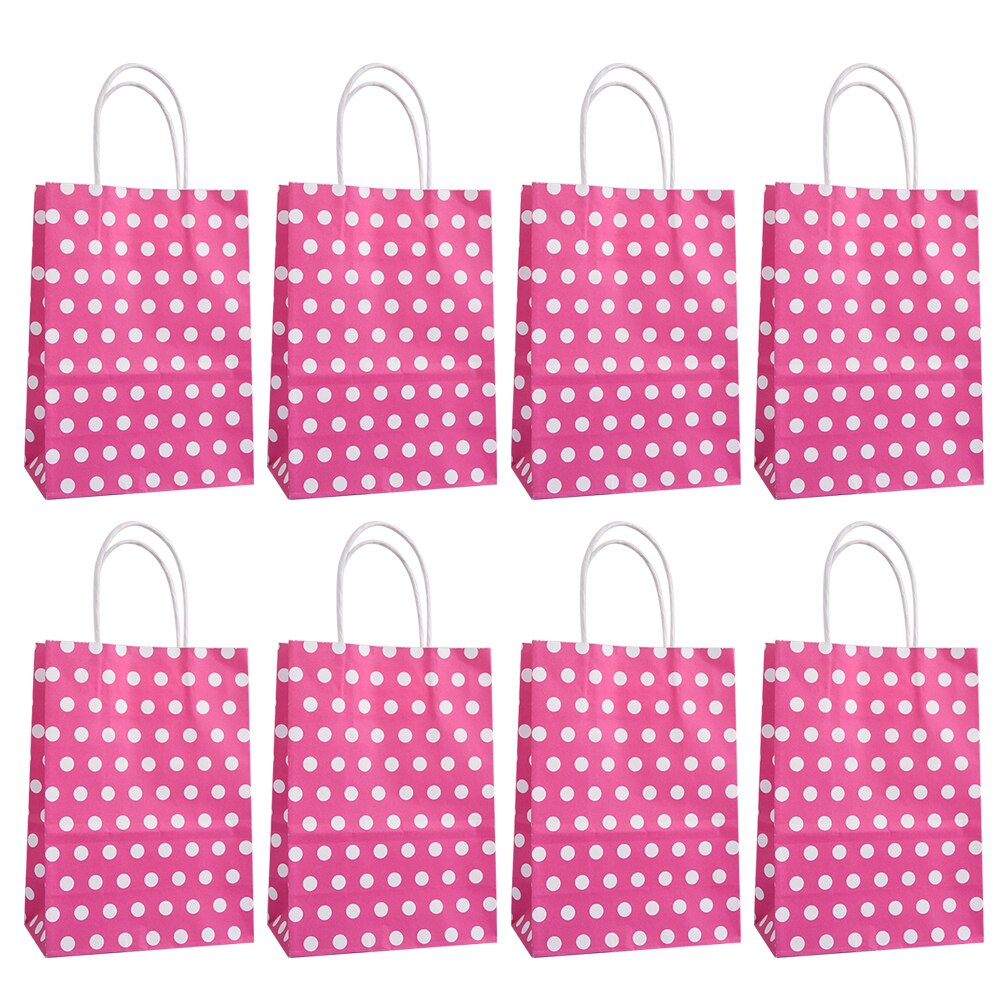 20 stuks 15 x 8 x 21cm stippen kraft papieren zakken verpakking boodschappentas opbergzak met handvatten