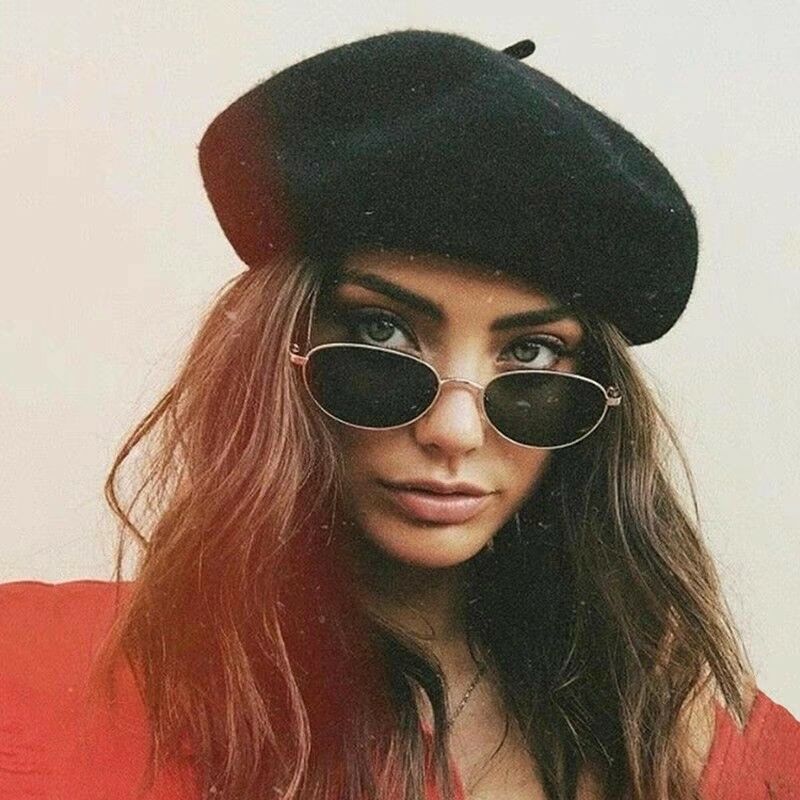 Fransk stil vintage unisex kvinnor män ull varm vanlig basker mössa mössa