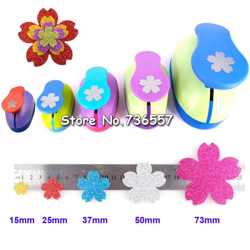 5pcs 3" 2" 1.5" 1" 5/8" circle shape craft punch Hole Paper Cutter Scrapbooking school Paper Puncher eva hole punch: sakura