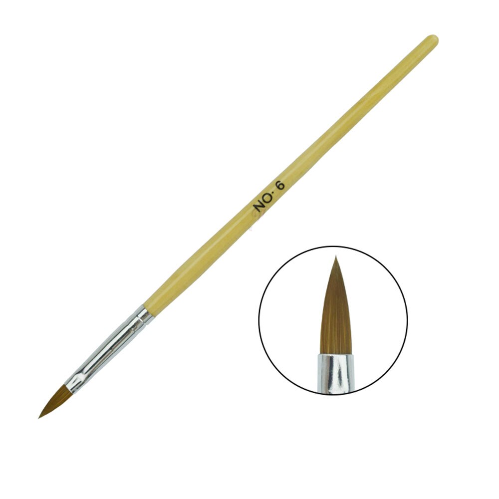 1pc Kolinsky Sable Acrylic Nail Art Brush No. 2/4/6/8/10/12 UV Gel Carving Pen Brushes Liquid Powder DIY Beauty Nail Drawing: 3