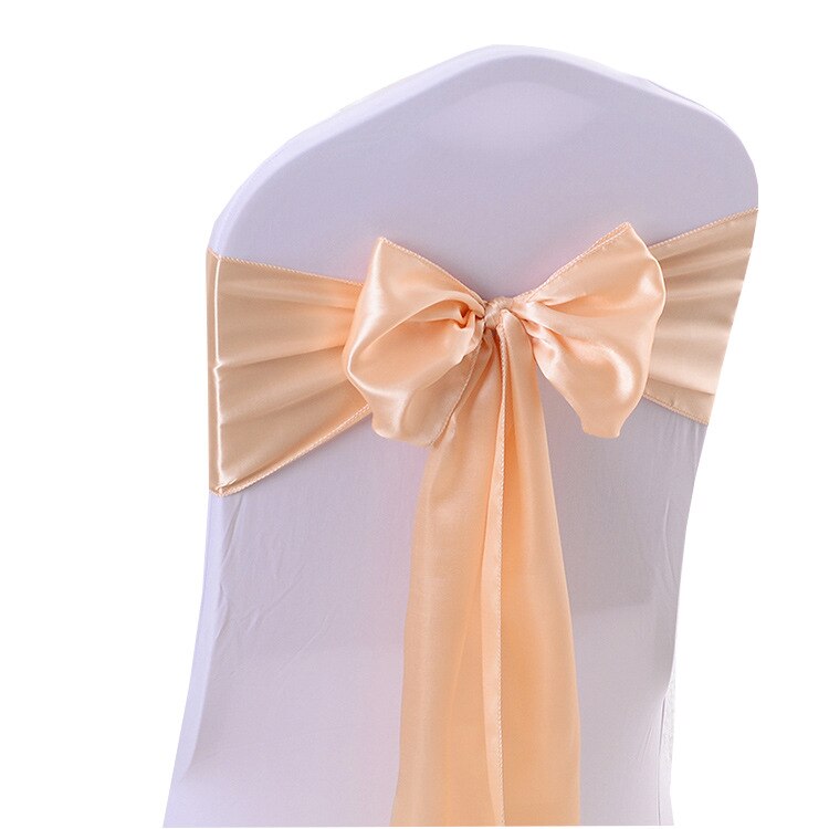 Cintas de lazo para silla de satén, cintas para decoración de Silla, boda, evento de Hotel, banquete, 50 Uds.,: champagne