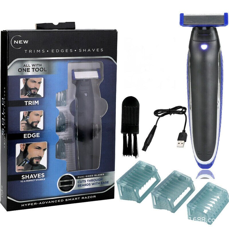 Tv solo elektrisk barbermaskin skjegg barbermaskin elektrisk barbermaskin kroppstrimmer menn barbermaskin hårtrimmer ansiktspleie kropps ansikts trimmer: Normalt ett hode