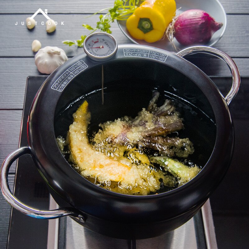 Hjemmebrug non-stick køkken frituregryde thermometre tempura frituregryde temperaturregulering stegte kyllingekande madlavningsværktøjer