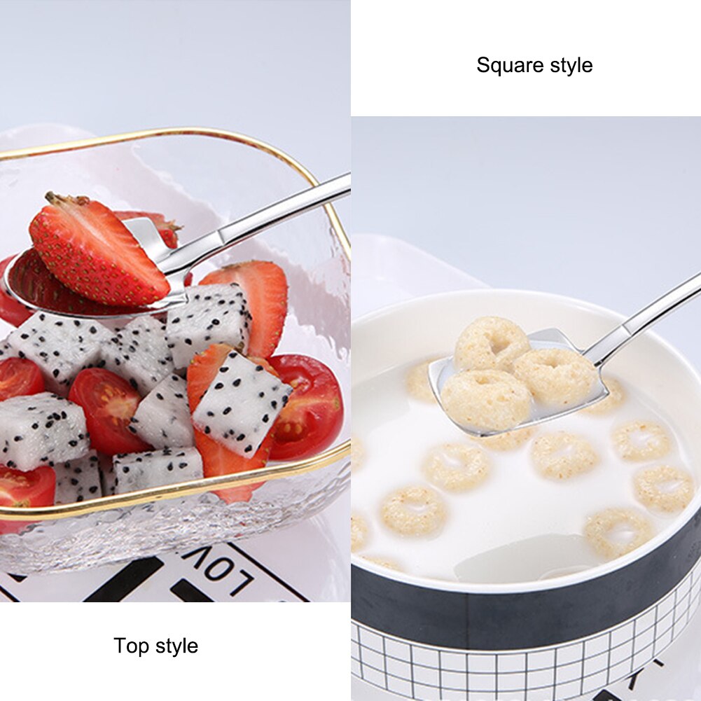 4Pcs Schop Vorm Lepel 304 Rvs Retro Koffie Lepel Ijs Lepel Creatieve Thee Lepel Mode Servies