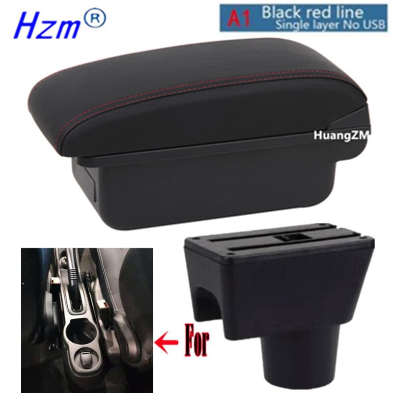 For Renault Duster Armrest For Dacia Duster Car Armrest box Center Storage box car accessories Interior With USB LED: A1 style red line