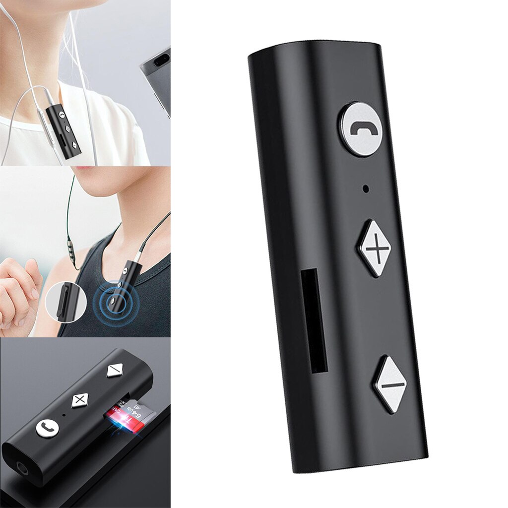 Black Bluetooth 5.0 Receiver Music Transmitter Adapter For Earphone Easy Use