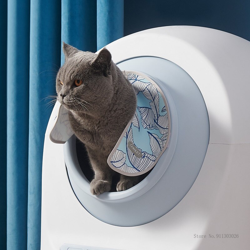 Fully Enclosed Smart Automatic Cat Litter Box Curtain Detachable Washable Dedicated Odor Barrier Cat Litter Box Accessories