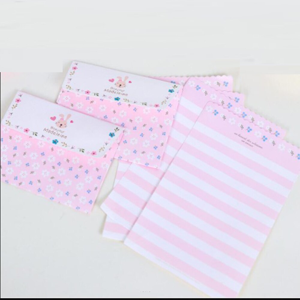 Envelopes 4 Sheet Letter Paper Set Love Flower Letter Paper Cute Letters Writing Paper Letter Envelope Office Supplies: 4
