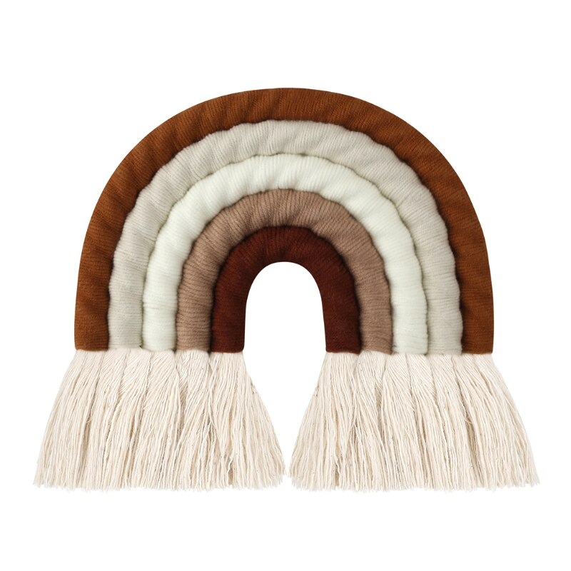 OOTDTY-adorno colgante de macramé de 5 líneas, cuerda tejida a mano, decoración de pared para habitación de bebé y niña, decoración de guardería para el hogar: Verde