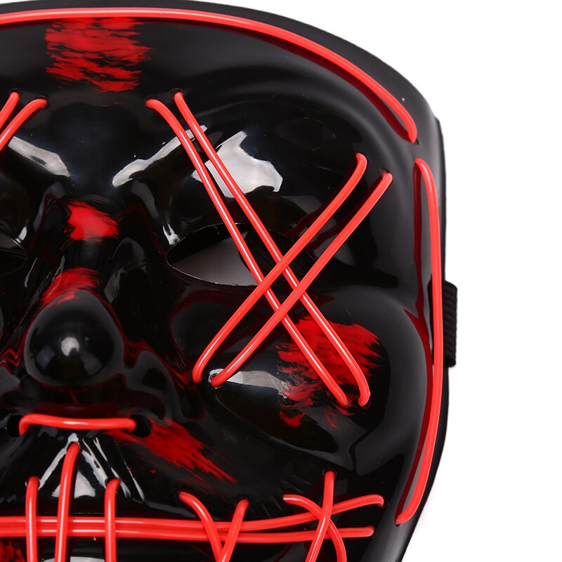 Clubbing Light Up "Stitches" LED Mask Costume Halloween Rave Cosplay DJ Party Xmas Light Mask Unisex