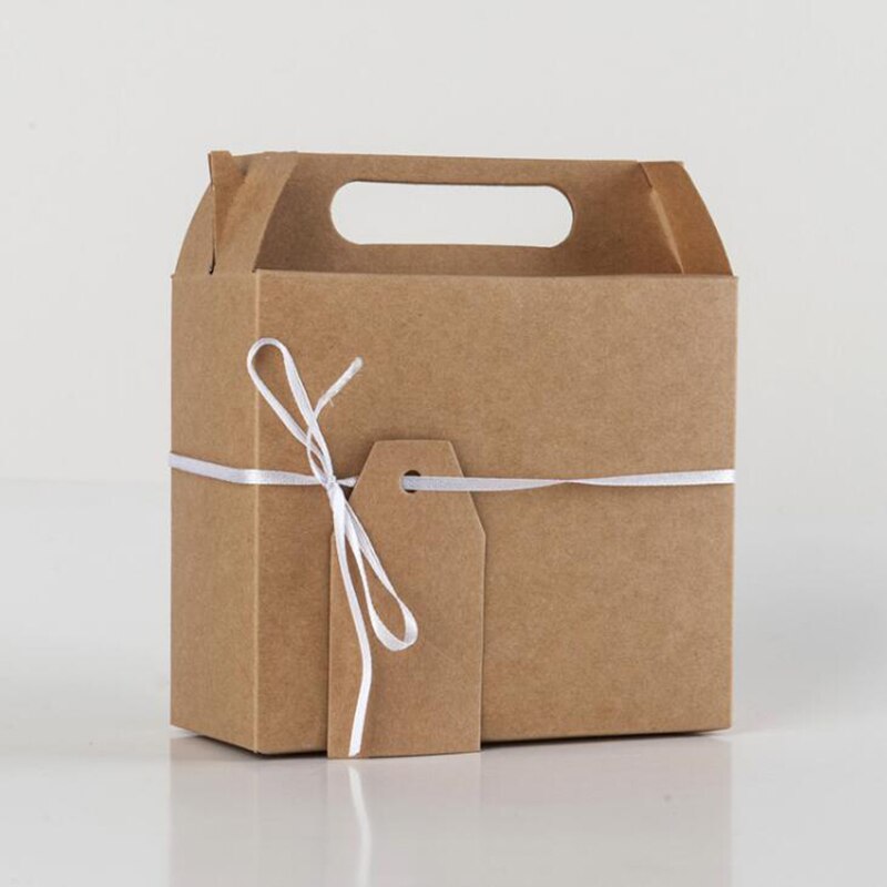 10Stck Papier Karton Boxen mit Griff für Kuchen Süßigkeiten Cookie Snacks Partei Liefert