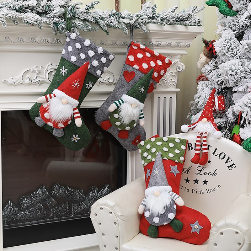 Kerst Drie-Dimensionale Pop Sok Kids Snoep Zak Mini Xmas Tree Ornament Kerstsok Decoratie Voor Thuis 1pc