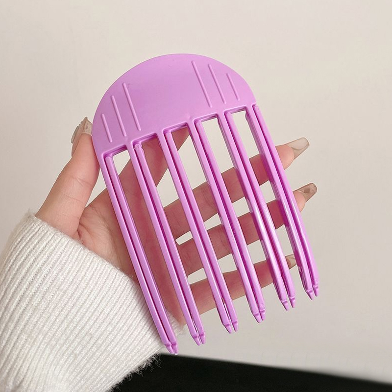 Women Fluffy Hair Roots Clips Comb Hairs Top Styling Curling Barrel Portable Korean Lazy Hairs Clip Volume Wind Sculpting Comb: MULTI