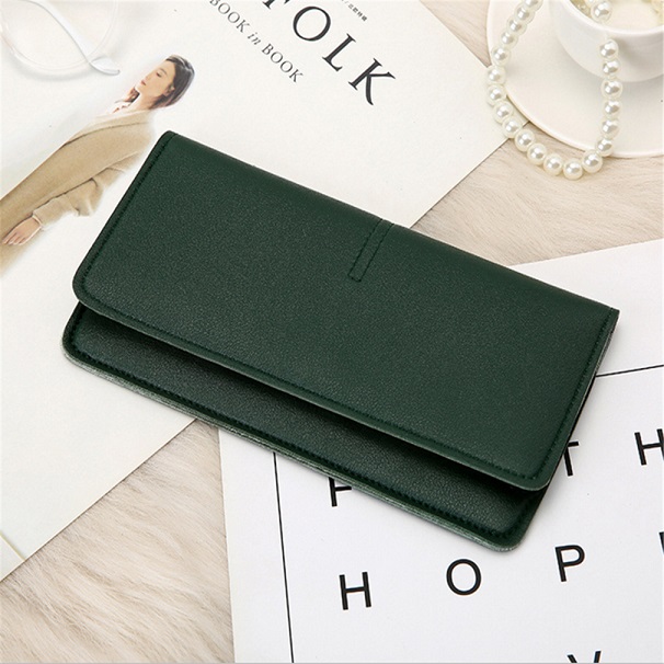 Style Women Purse Europe And America Simple Ultra-thin Wallet Coin Card Phone Holder Soft Leather Female Clutch Bag: green