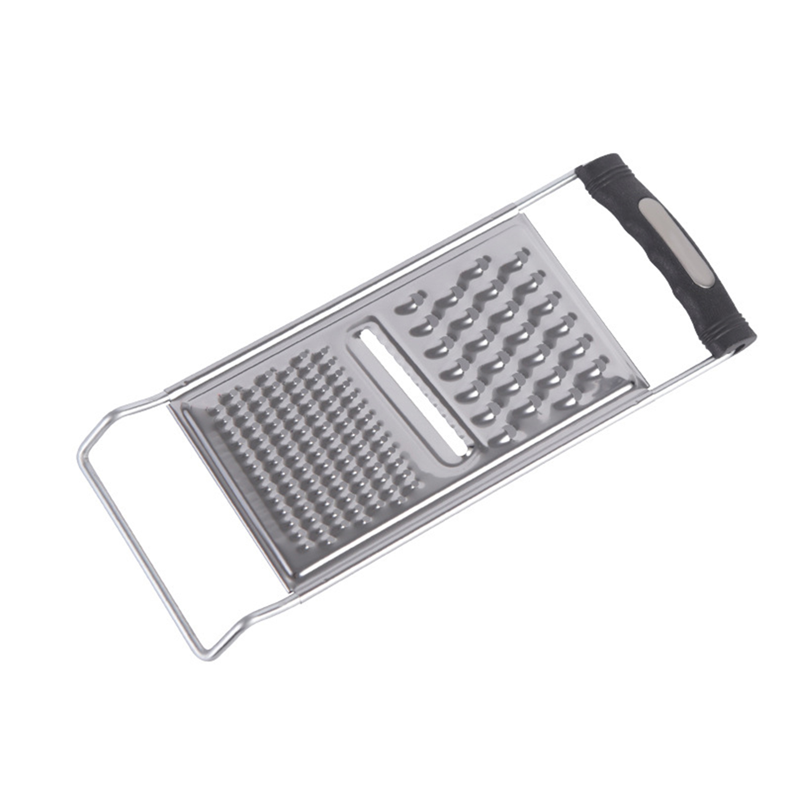 Rvs Geen Skid Bodem Platte Rasp Handheld Knoflook Rasp Keuken Gadget voor Gember Zachte Handvat Keuken Gereedschap Gadgets LB: Donker Kaki
