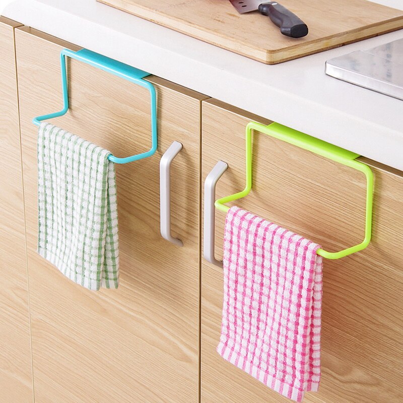 Organizador de Cocina, soporte de estante colgante para toallas, armario de baño, colgador trasero para puerta, accesorios de Cocina, Cocina