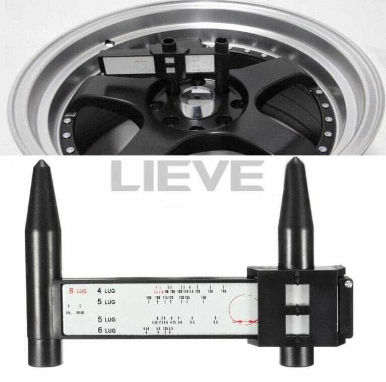 WHEEL PCD GAUGE PCD caliper ruler RIM WHEEL 4,5,6,8 BOLT CIRCLE GAUGE WHEEL BOLT PATTERN TOOL 100mm pcd Measure tool