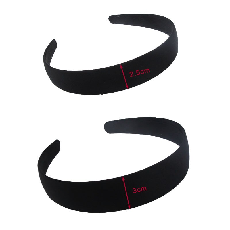 4 stk sorte enkle brede hårbånd 1.5 2 2.5 3 4cm gør-det-selv smykker scrunchie materiale stof pandebånd halvfærdigt hårtilbehør
