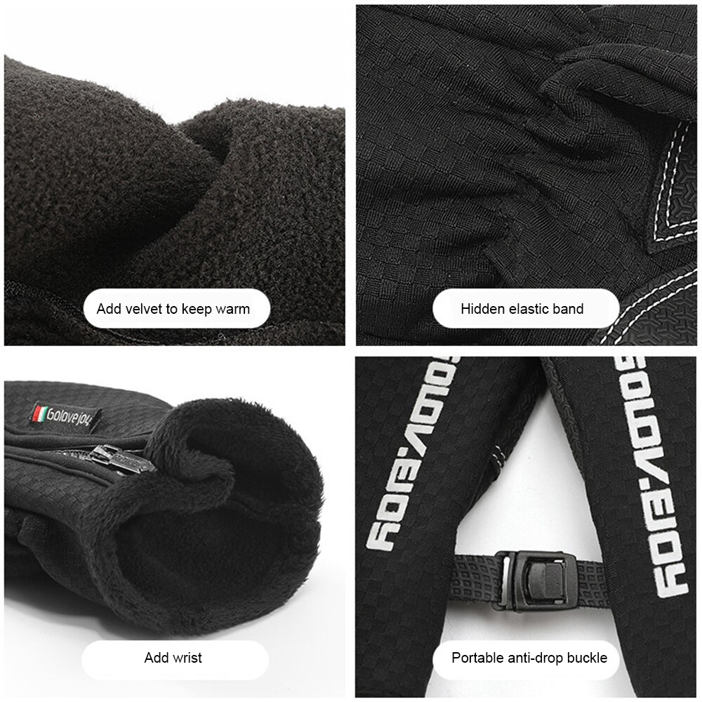 Herfst En Winter Rits Buitensporten Rijden Handschoenen Warm Winddicht Waterdichte Handschoenen Touch Screen Handschoenen Mannen En Vrouwen Handschoenen