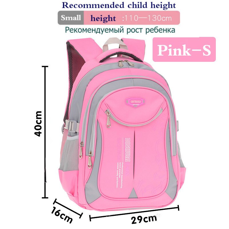 Mochilas escolares para niños de 1 a 12 años, morral escolar para niños de 1 a 2 a 3 a 4 a 5 a 6 grados: Pink-S