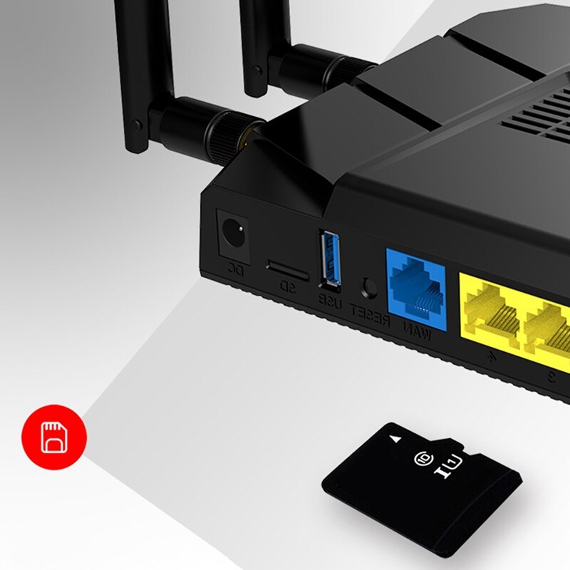 WiFi Router Dual Gigabit Wireless Internet Router AC1200 High Speed Internet Router for Home,with SD Card Slot US Plug