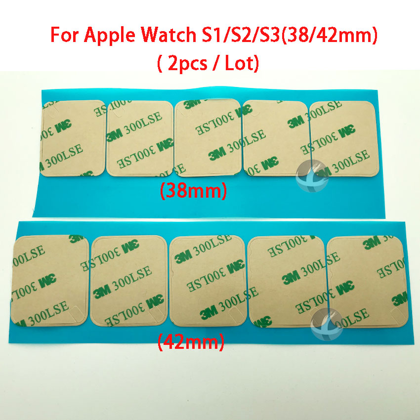 2 unids/lote 38 42mm marco de la pantalla etiqueta engomada para Apple Watch Series 1, 2, 3, 4, 5, S1 S2 S3 S4 S5 adhesivas de doble lado