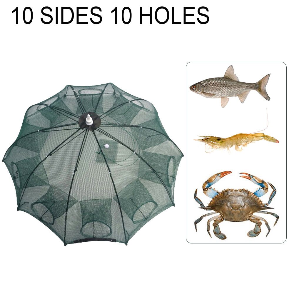 Galvanized Nylon Fishing Net Fish Crab Crayfish Lobster Catcher Pot Automatic Trap Collapsible Trap Cast Keep Net Umbrella Cage