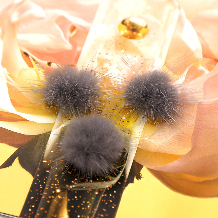 Pendientes de tuerca de bola de pompón de piel de visón suave para mujer, joyería de dulce coreana Furling, accesorios de para niñas