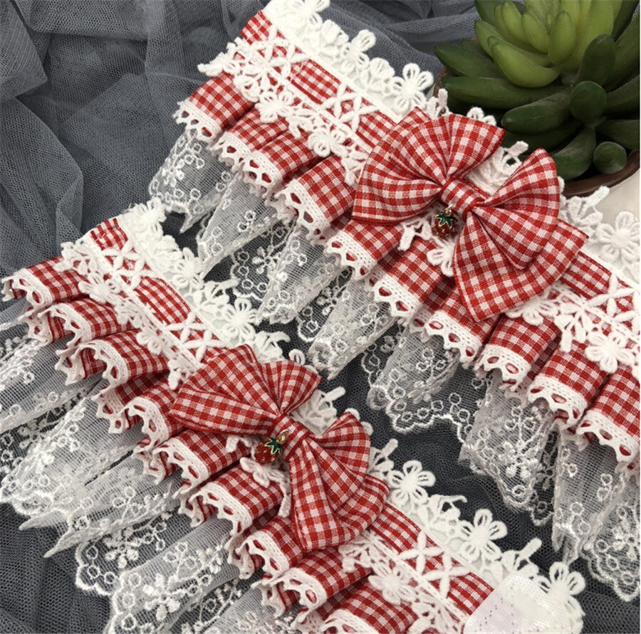 Wiktoriańska przepiękna chusta koronkowa Lolita dziewczyna truskawkowa ręka nadgarstka mankiety łuk koronkowe rękawy D462