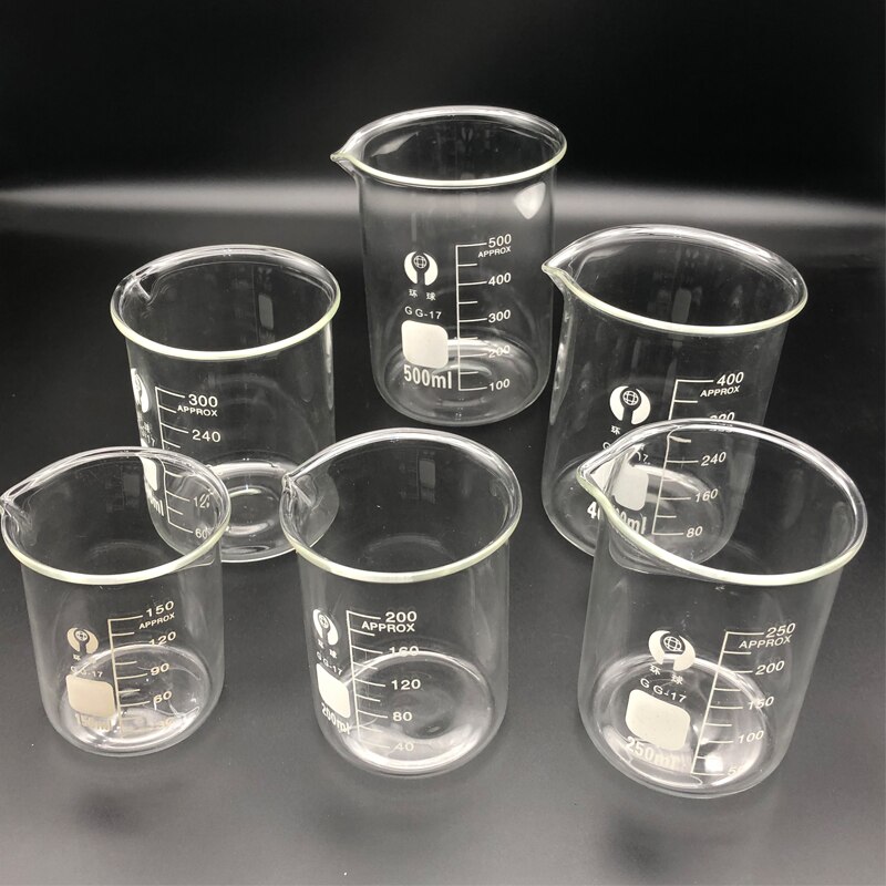 150-500mL Labor Glas Becher in Niedrigen bilden sterben Küche Messbecher