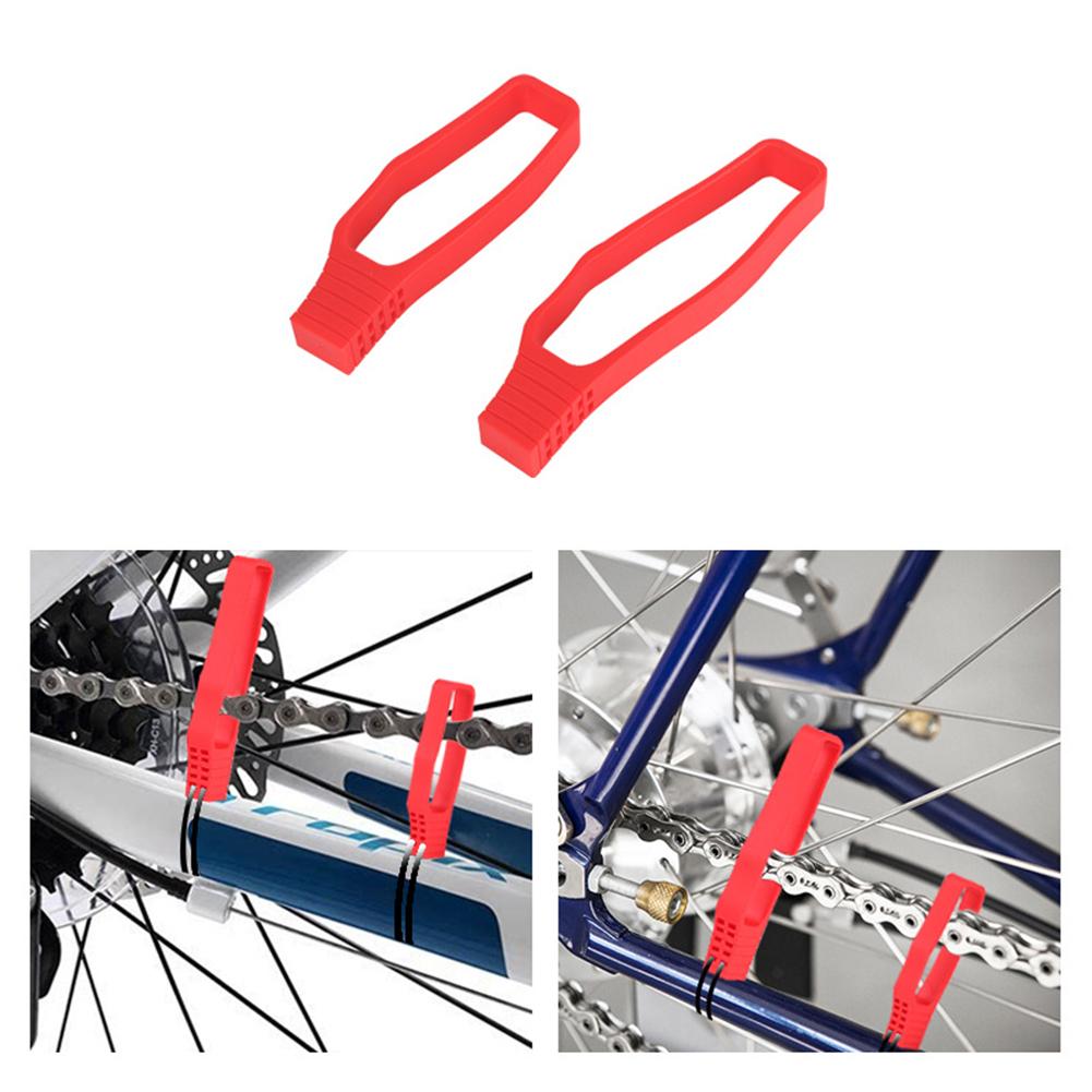 Protection de cadre de chaîne, 2 pièces, Kit de Protection anti-rayures pour vélo de route et vtt: red