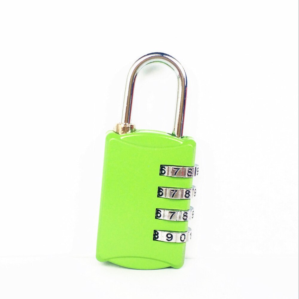 Luggage four-digit password lock, digital anti-theft password lock combination suitcase metal password lock padlock: 5pcs-green
