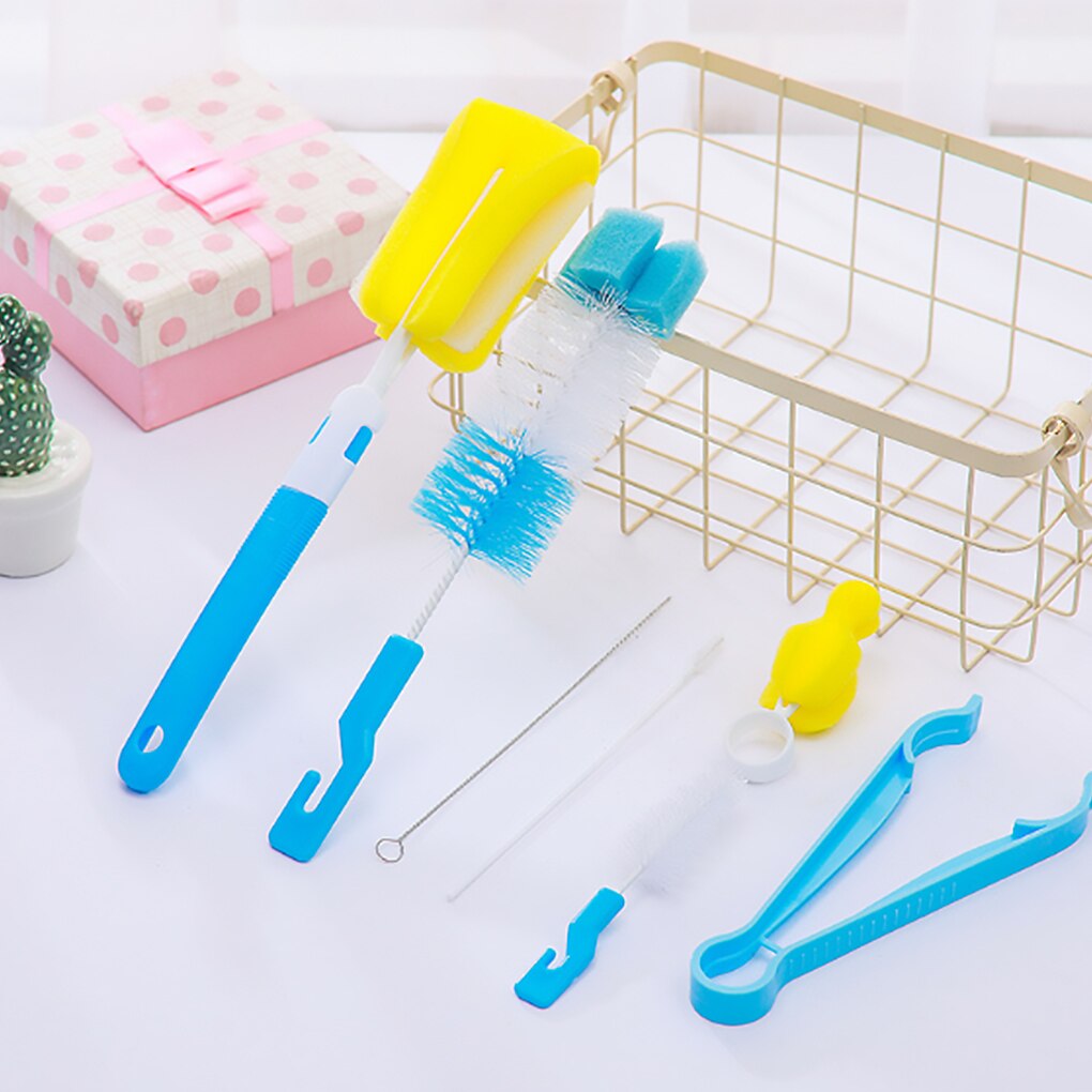 ! 7 pièces ensemble de brosses de biberon éponge nettoyage tasse brosses bouteilles pour bébés Kit de nettoyage de Tube anti-rayures