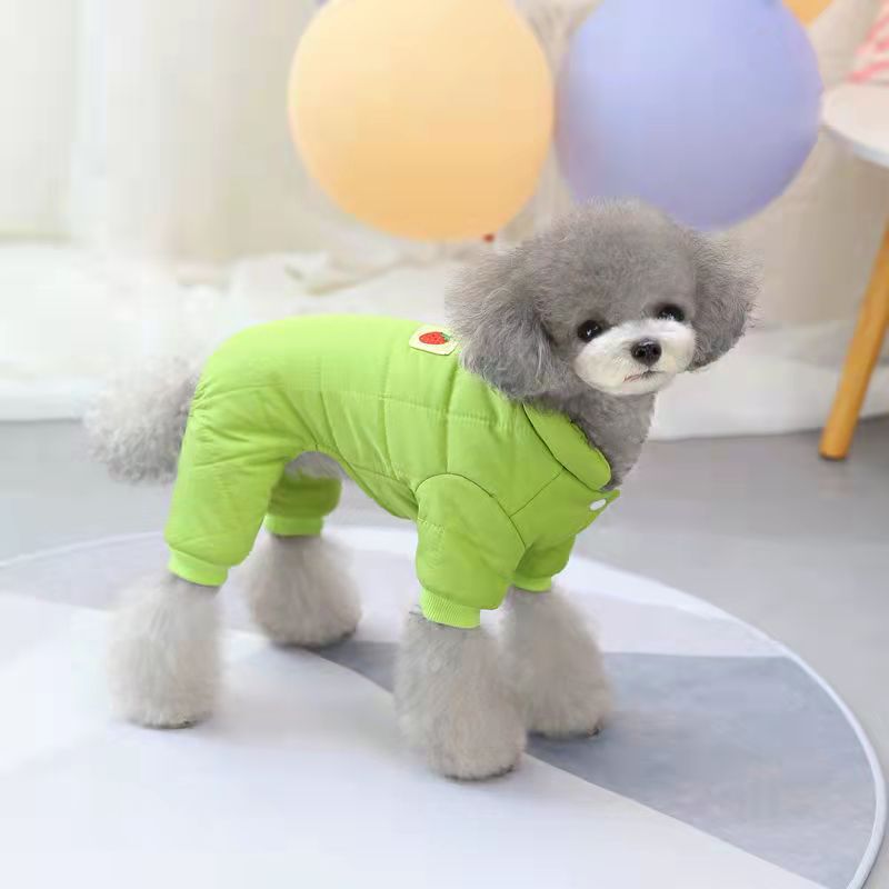 Pet Windproof Overalls Dog Clothes for Small Medium Dogs Down Coat Waterproof Thicken Parka Dog Jumpsuit Puppy Outfit: A31 / S