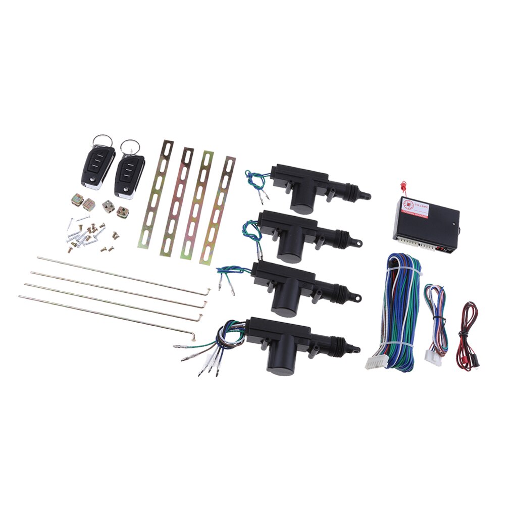 Keyless Entry System With Two 4-Button Remotes & 4 Door Lock Actuators - Central Locking System