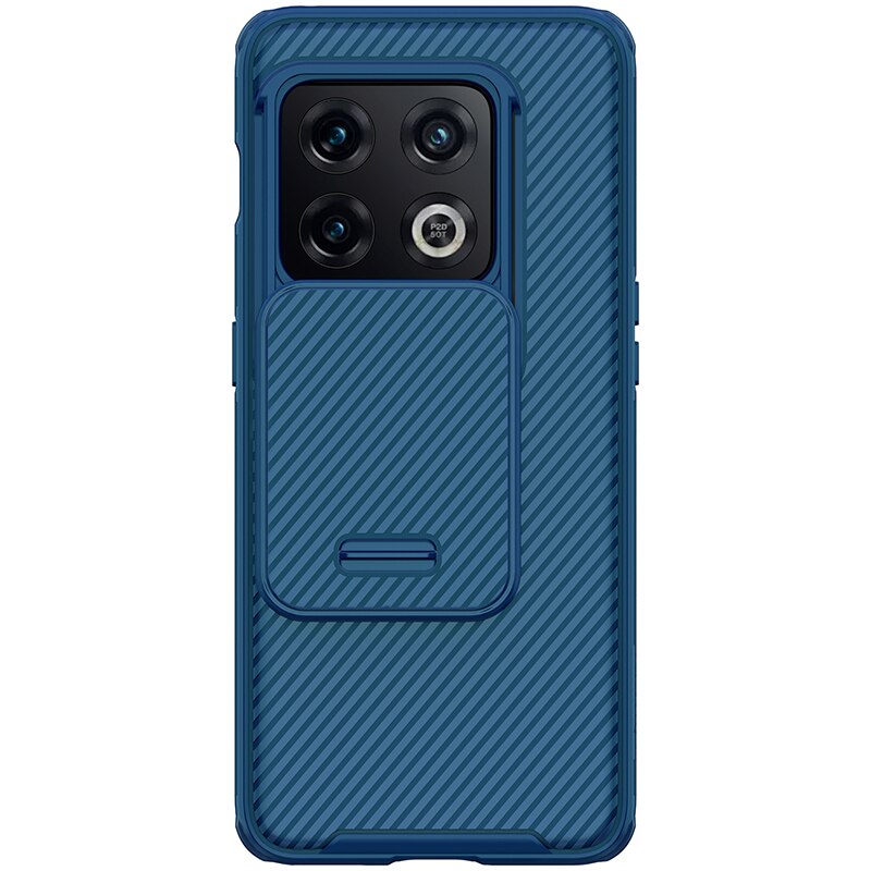 Voor Oneplus 10 Pro Case Nillkin Camshield Case Slanke Slide Camera Case Ultradunne Back Cover Voor Een Plus 10 Pro Lens Case: Blauw