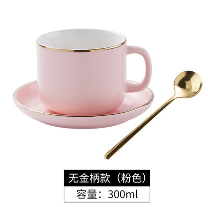 Ceramic Cup Coffee Mug Simple Modern Turkish Coffee Cups 6pcs Nordic Cartoons Tazas Cafe Cups and Saucers BE50MU: pink