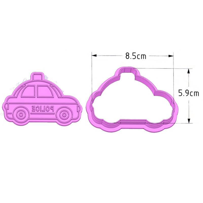 Molde de ingeniería de dibujos animados para galletas, cortador de galletas, glaseado de Fondant, de Tractor, de mantequilla y camión de bomberos: Car-3