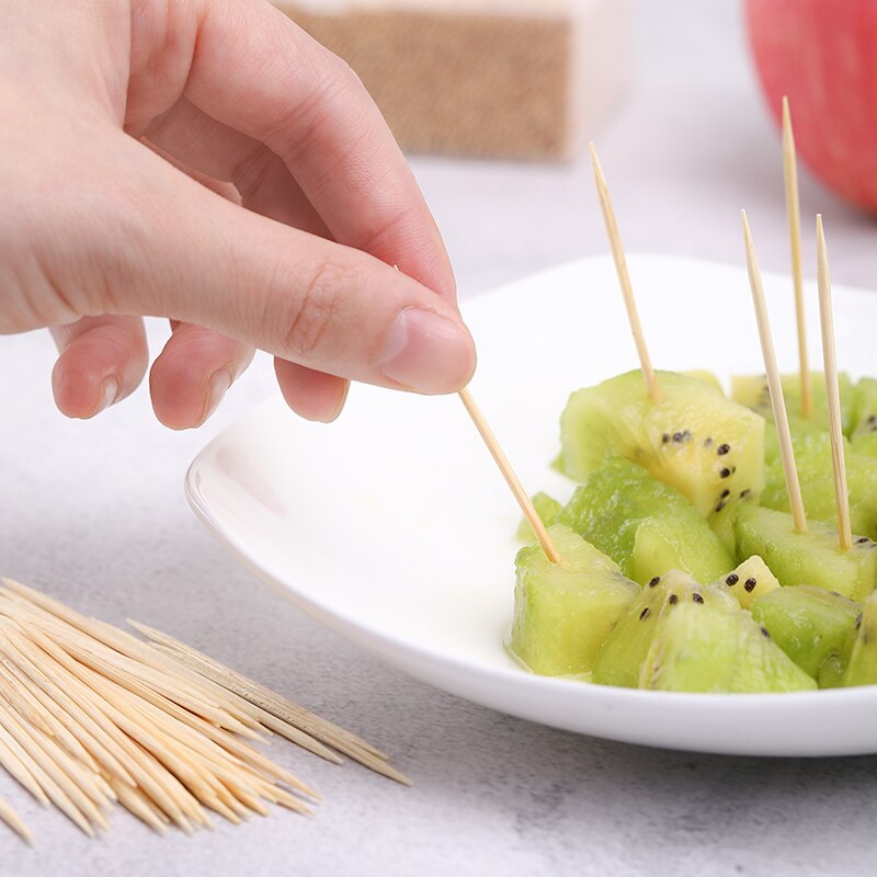 Double Head Natural Toothpicks Fruit Tooth Sticks 1000PCS / Box Worthy Bamboo Toothpick Disposable Family Restaurant Gadgets