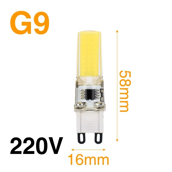 G4 g9 led chip 3w dc12v ac220v kallvit varmvit 360 graders dimbar halogenlampa diy för inomhusbelysning kristall glödlampa: Kall vit / G9 220v