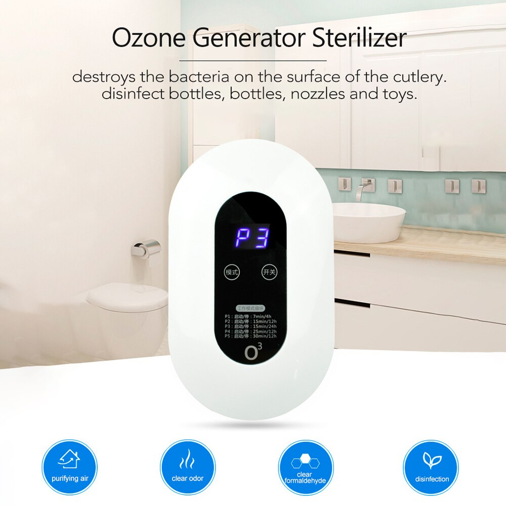 Portable Ozone-Generator Sterilizer Air purifier Air Monitor Purification Fruit Vegetables Water Food Ozonator Ionizator