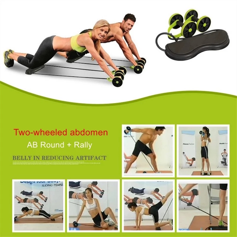 AB roues rouleau extensible élastique résistance abdominale tirer corde outil AB rouleau pour équipement d'exercice de formateur de muscles abdominaux