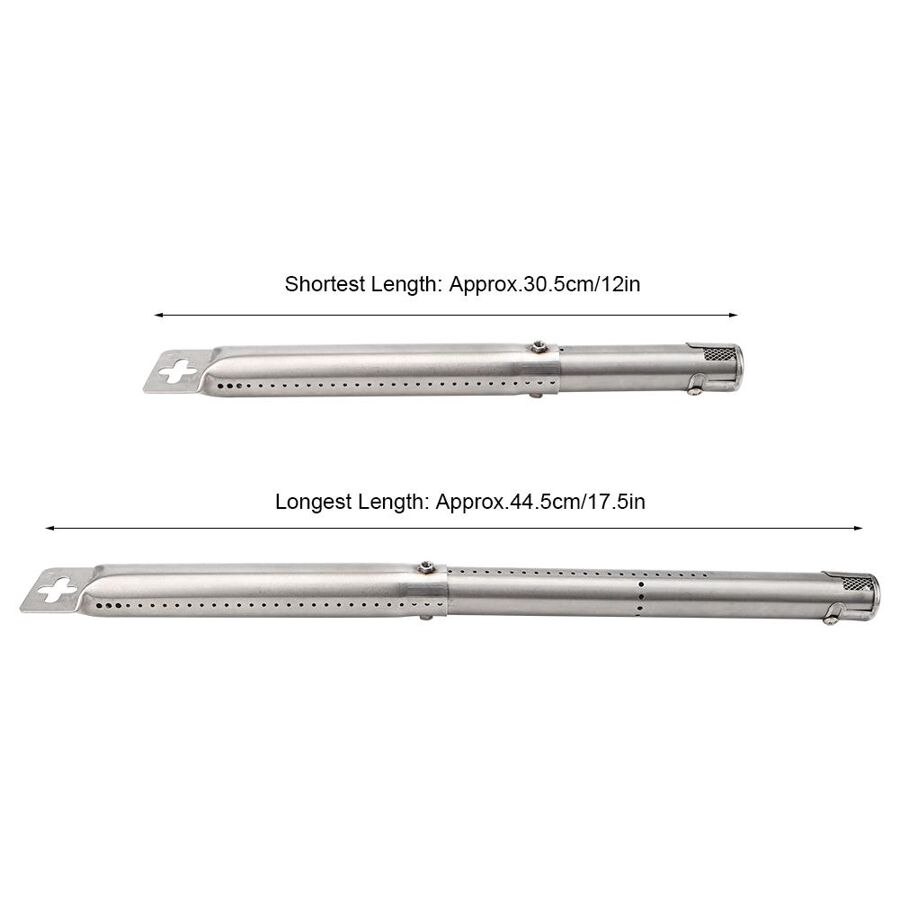 Stainless Steel Adjustable Telescopic Pipe Tube Burners Universal BBQ Grill Tube BBQ Grill Parts Replacement