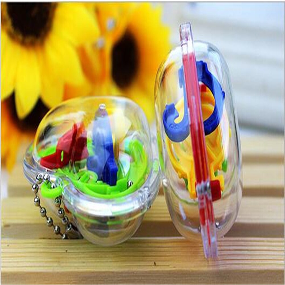 2Pcs/Lot Newest 6cm 3D Maze Ball Intellect Children&#39;s Educational Toys Baby Puzzle Love Shape