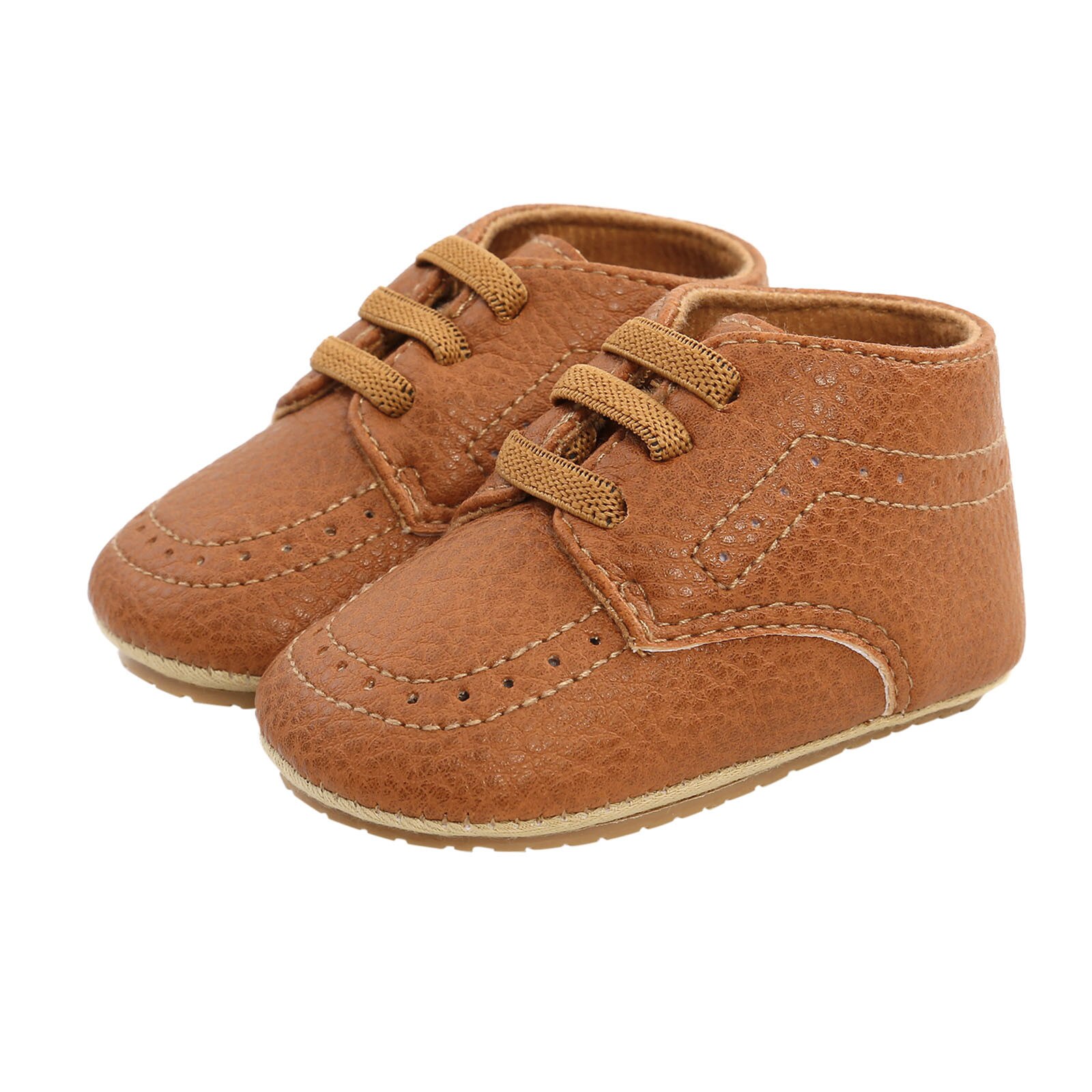 Infant Baby Shoes Boys And Girls Sneakers Soft Anti-slip Soft Sole Walker Outdoor Crib Shoes First Walkers Sneakers: Brown / 7-12 Months