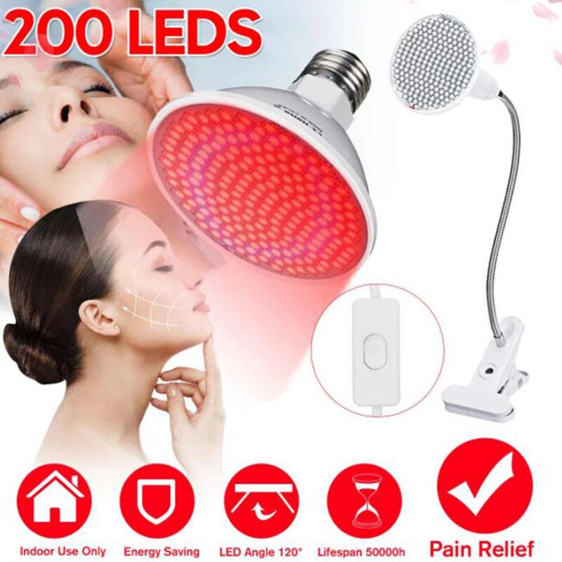 Bombilla de luz led antienvejecimiento para crecimiento de plantas, lámpara de terapia de luz roja profunda de 660nm, infrarrojo cercano de 850nm, para piel de cuerpo completo C1