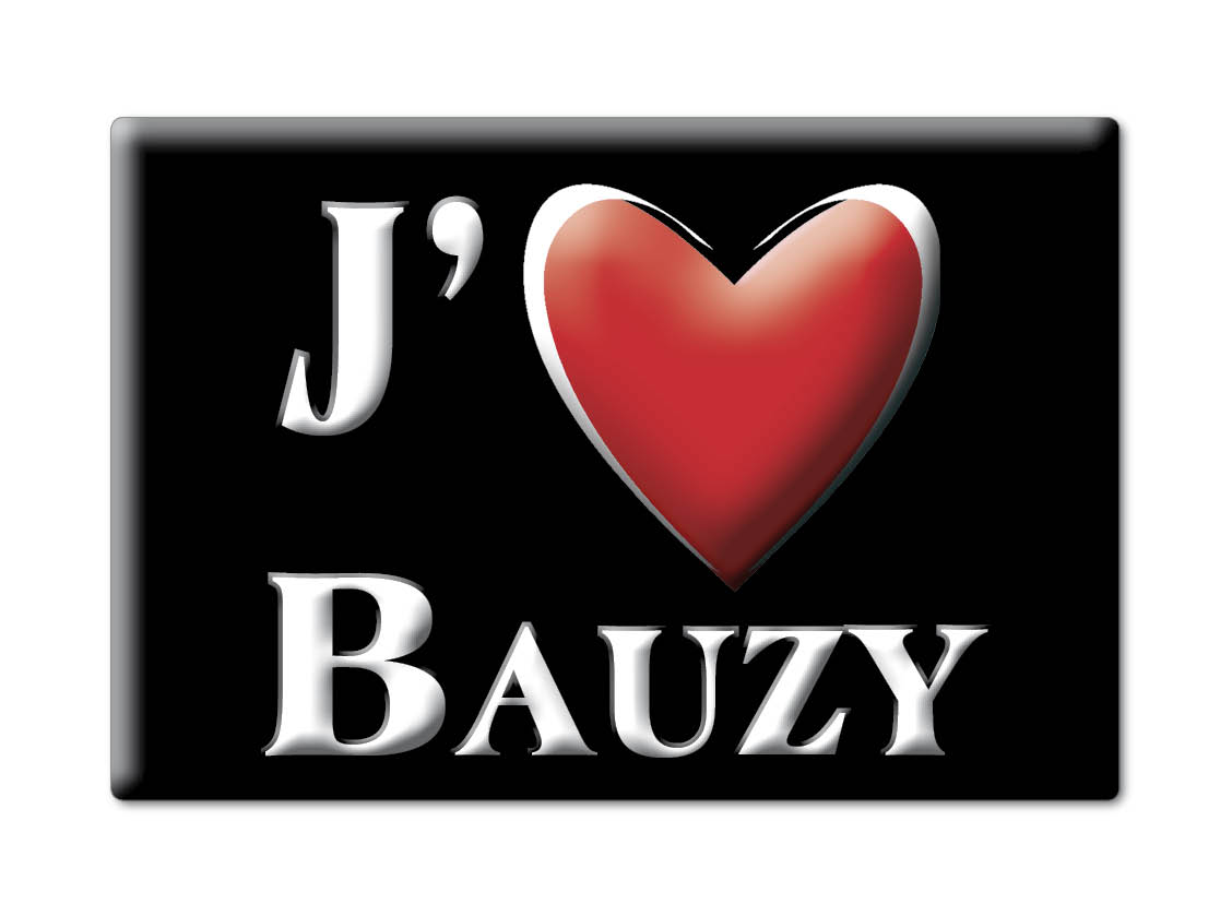 BAUZY aimant lodestone BRETAGNE (41) France frigo aimant SOUVENIR j'aime: Black