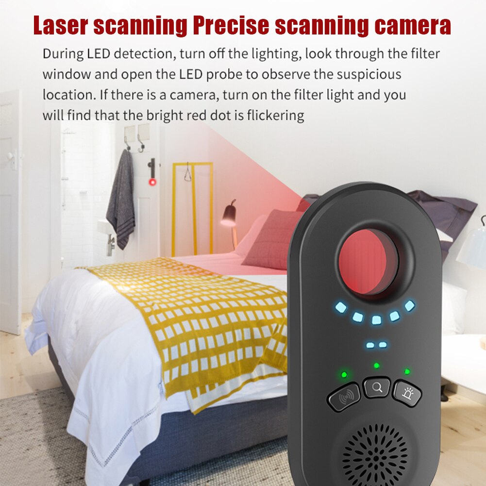 XT08 Vibration Alarm Camera Detector Infrared Trip Hotel Anti-eavesdrop Anti-candid Anti-tracking Smart AI Chip GPS Detection